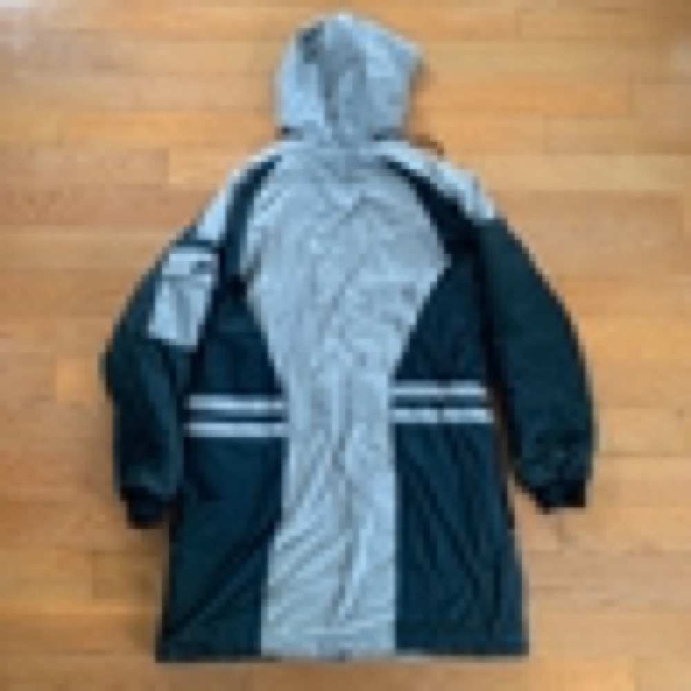 Gray and Black Hooded Jacket